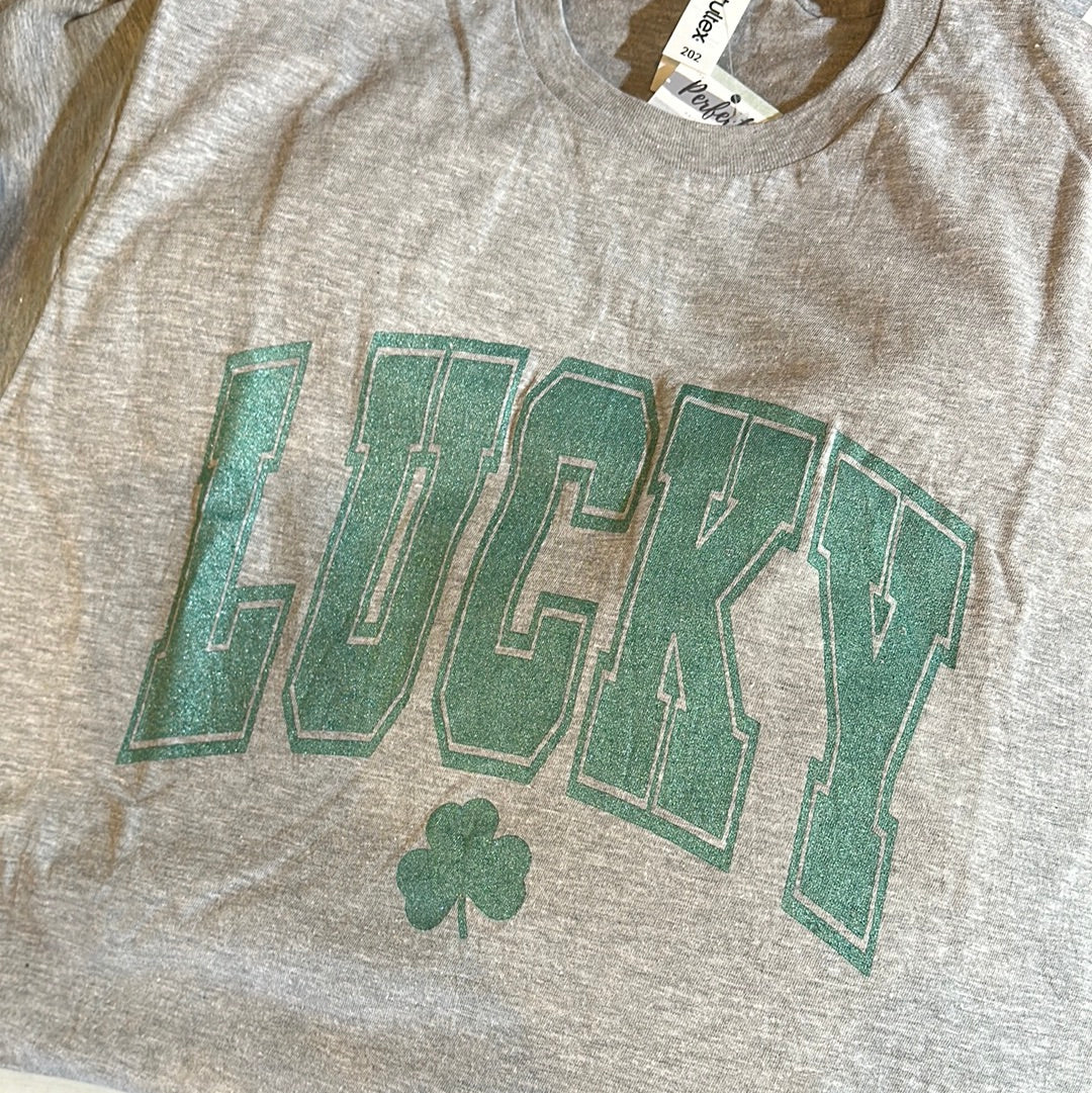 lucky glitter graphic tee