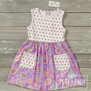 Purple Paisley Dress- 6/6X