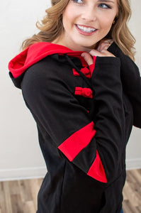 Black and Red Varsity Hoodie