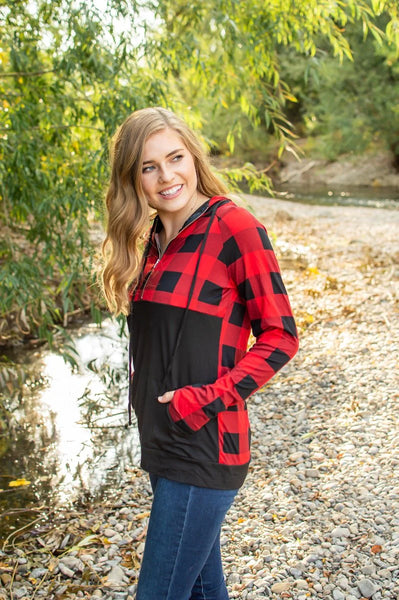 Buffalo Half Zip | Black and Red