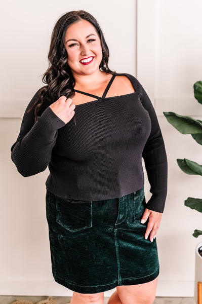 Copy of High Waisted Corduroy Skirt In Emerald By Judy Blue Jeans