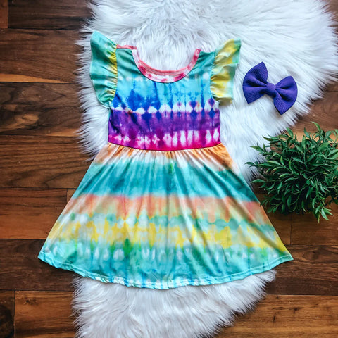 Rainbow tie dye Dress