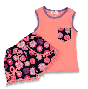 P+L Floral Short Set, 4T