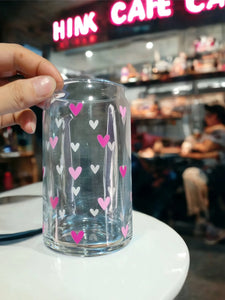 Heart Glass Coffee Tumbler