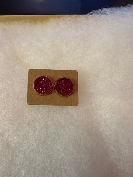 Druzy Stud Earrings 8mm