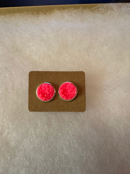 Druzy Stud Earrings 8mm