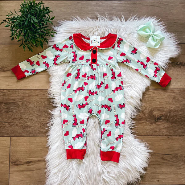 Be MIne infant romper- size 12/18m