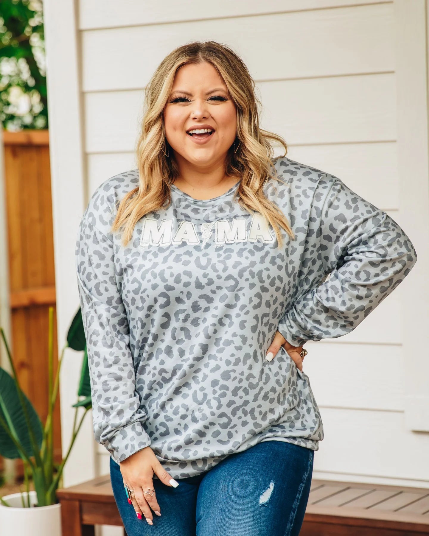 Lightning Mama on Leopard Long Sleeve