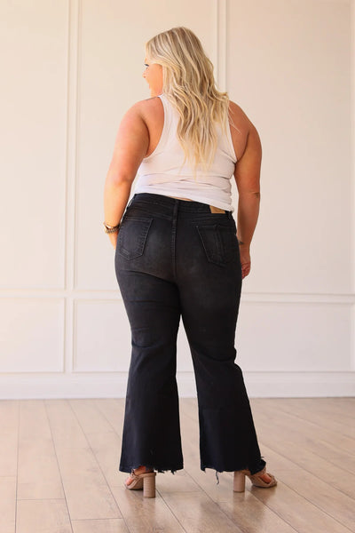 THE DIXIE MIDRISE BLACK WASH STRAIGHT LEG JEAN