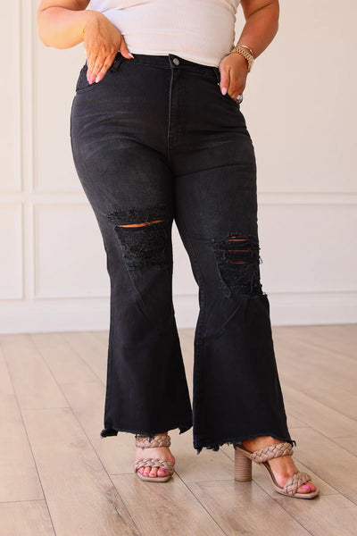 THE DIXIE MIDRISE BLACK WASH STRAIGHT LEG JEAN