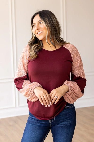 Berry Blush Lace Fusion Top