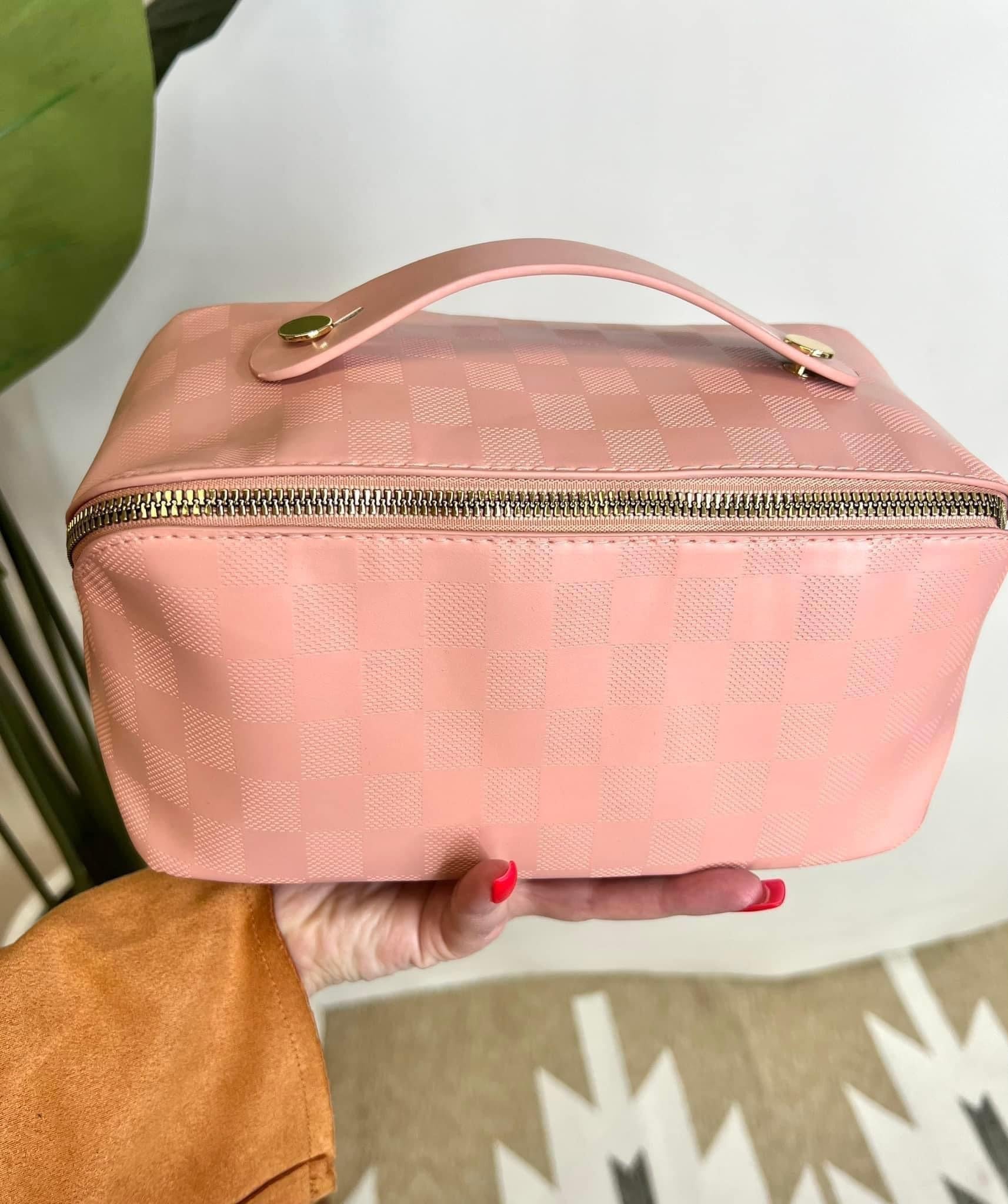 Checkered trending makeup bag