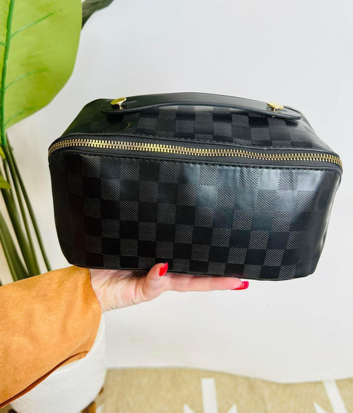 Checkered trending makeup bag