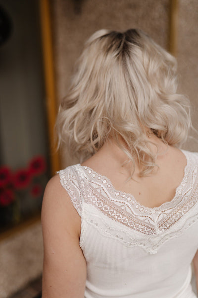 Simply Lace Ivory Sleeveless Top