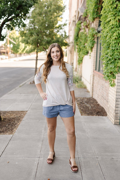 Knot Detail Tunic in Oatmeal