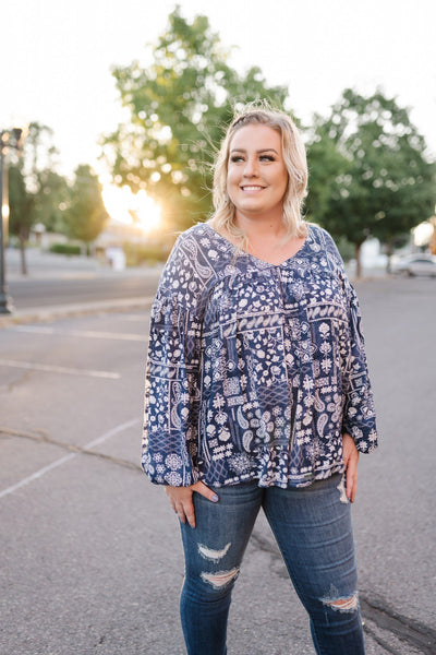 Copy of Blue Is Your Color Peasant Top