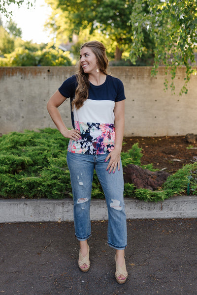 Copy of She's A Wildflower Color Block Top