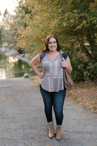 Copy of Pretty As A Picture Paisley Sleeveless Top