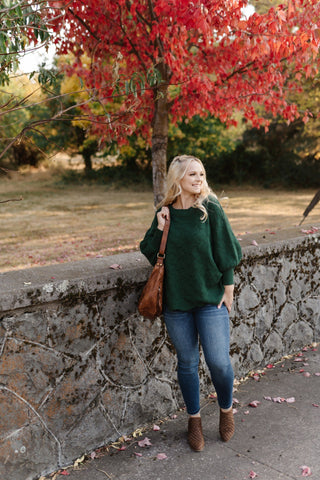 Copy of Seasons Of Change In Kelly Green Dolman Sweater