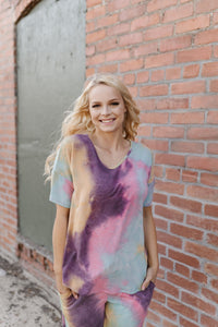 Cotton Candy Rainbow Tie Dye Top