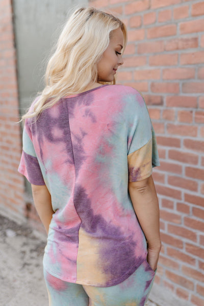 Cotton Candy Rainbow Tie Dye Top