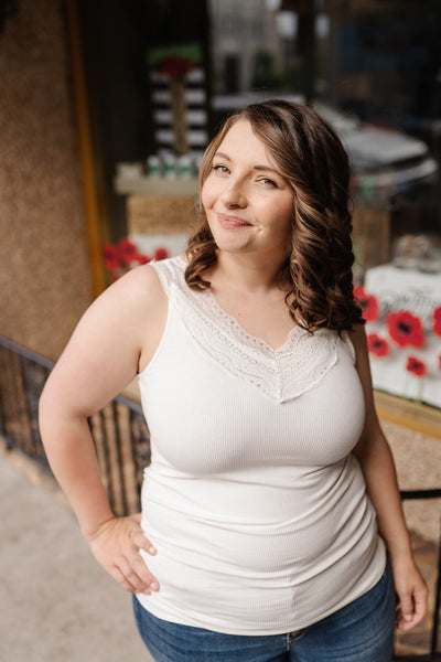 Simply Lace Ivory Sleeveless Top