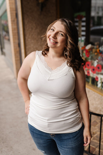 Simply Lace Ivory Sleeveless Top