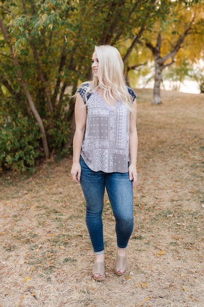 Copy of Pretty As A Picture Paisley Sleeveless Top