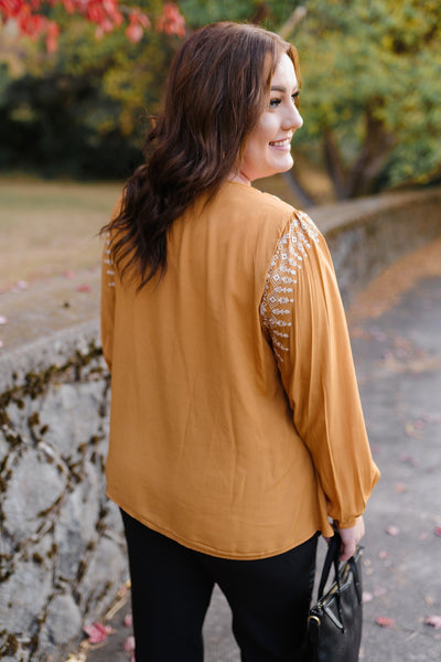 Copy of Threads Of Autumn Top In Marigold