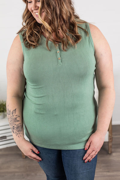 IN STOCK Addison Henley Tank - Sage Green FINAL SALE