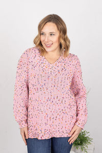 IN STOCK Confetti Sweater - Pink FINAL SALE