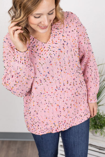 IN STOCK Confetti Sweater - Pink FINAL SALE