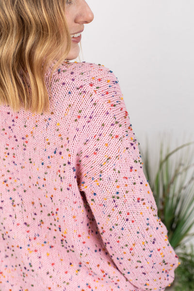 IN STOCK Confetti Sweater - Pink FINAL SALE