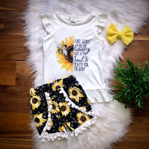 Kind Words Sunflower Shorts Set