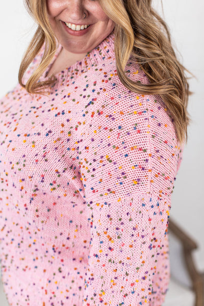 IN STOCK Confetti Sweater - Pink FINAL SALE