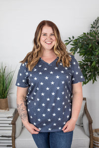 IN STOCK Olivia Tee - Navy Stars FINAL SALE