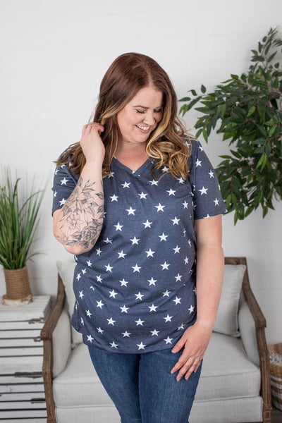 IN STOCK Olivia Tee - Navy Stars FINAL SALE