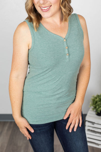 Addison Henley Tank - Heathered Sage