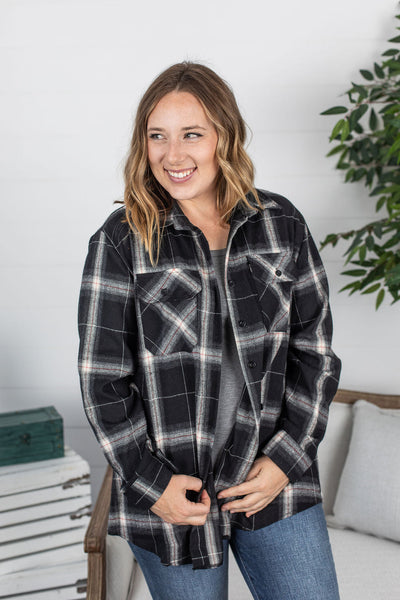 Plaid Flannel - Black  IN STORE