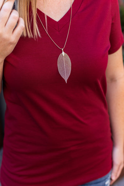 IN STOCK Olivia Tee - Burgundy  FINAL SALE