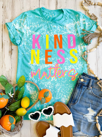 Kindness Matters Sea Green distressed Tee