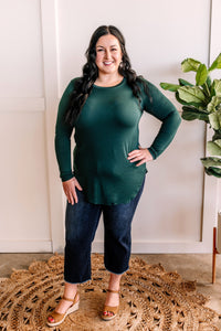 Long Sleeve Top In Hunter Green