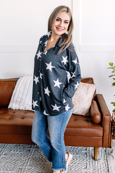 Lucky Star Button Down Top