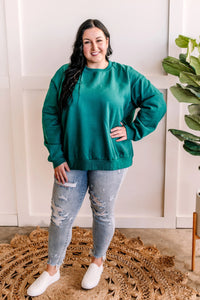 Fleece Sweatshirt In Emerald Green