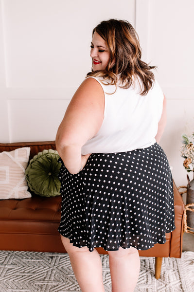 Chasing Skirts In Black Polkadots