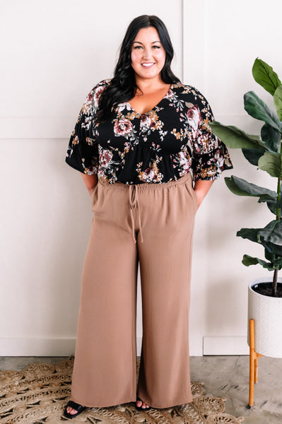 Wide Leg Pants In Cappuccino