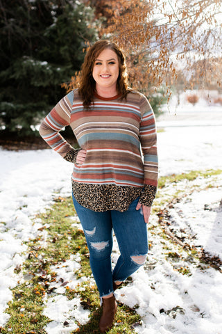 OUTLET -  Dipped In Leopard Top - Small, Large