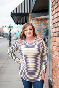 *Got Your Back Floral Striped Tunic Top