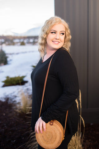 OUTLET - Just A Little Ruche Top In Black - Large