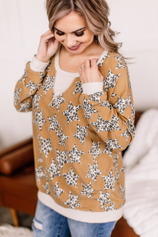 OUTLET - First Star I See Tonight Cheetah Print Top - Large